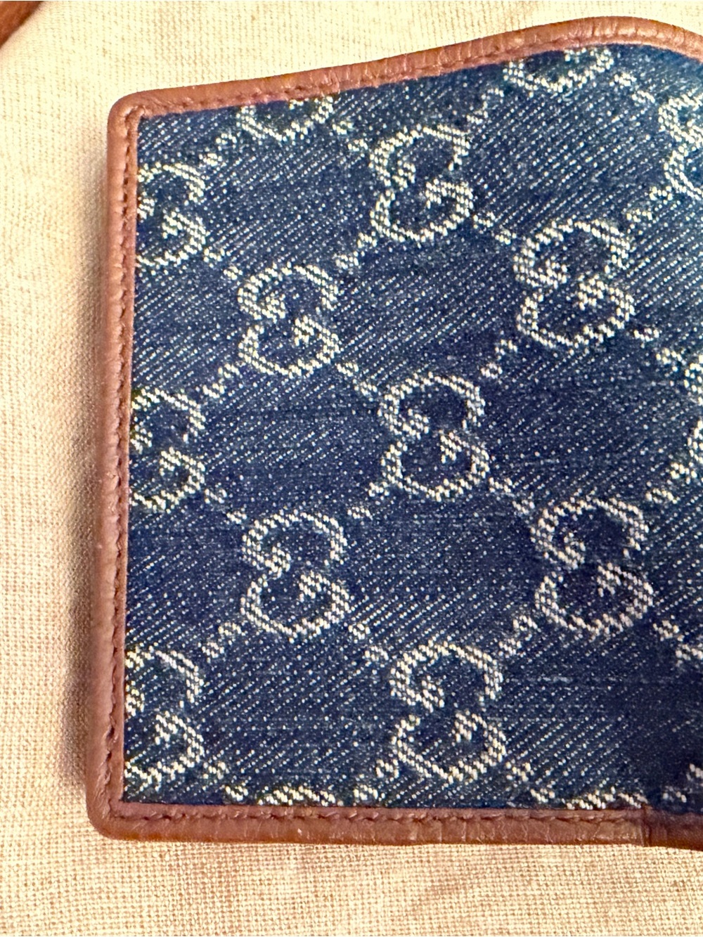 Gucci Blue Denim and Brown Leather Crossbody Bag with Matching Wallet - Picture 15 of 16